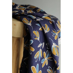 tissu mélange lin et viscose - un chat sur un fil