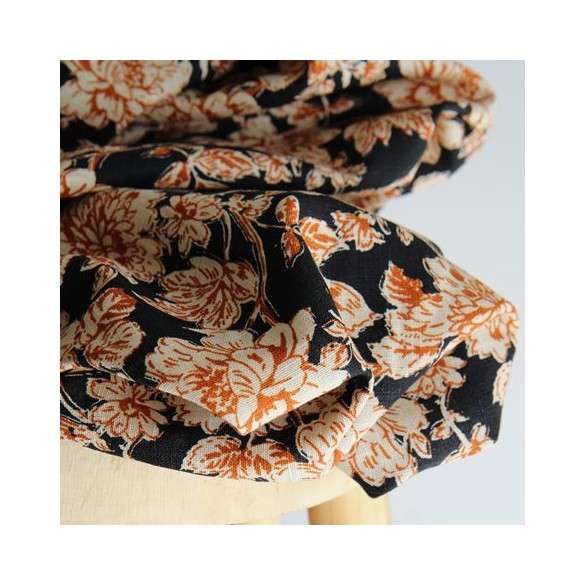 tissu en lin - dahlia