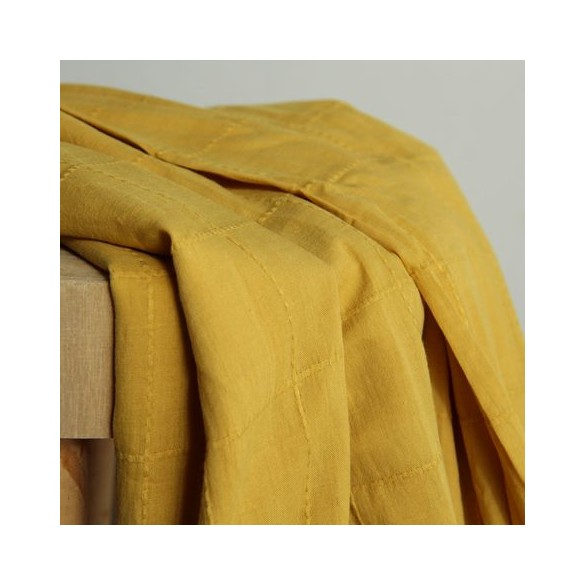 voile de coton brodé - jaune