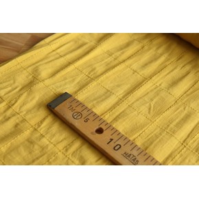 tissu brodé carreaux - ocre