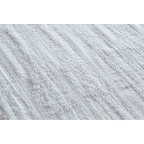 tissu brodé rayures - un chat sur un fil