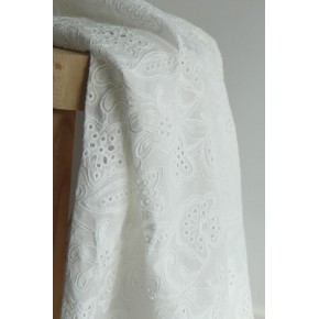 tissu broderie anglaise - Stella écru