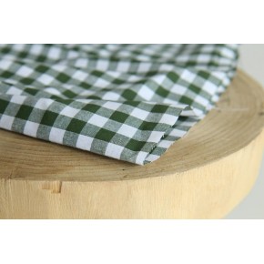 coton vichy vert et blanc - un chat sur un fil