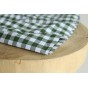 coton vichy vert et blanc - un chat sur un fil