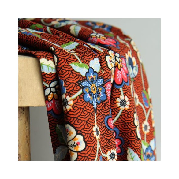 Coton et viscose nippon - brique