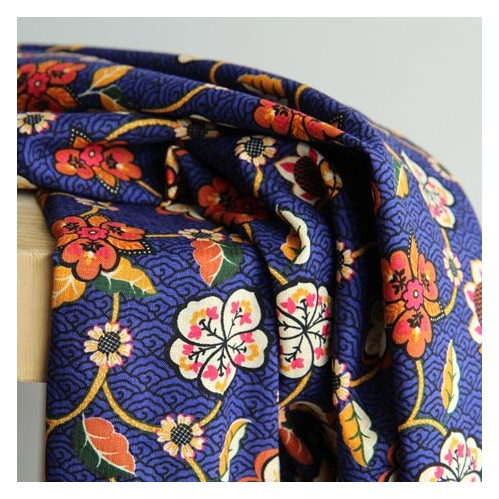 Coton et viscose nippon - bleu Coton et viscose nippon - bleu