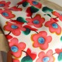 Tissu popeline de viscose - fleurs corail