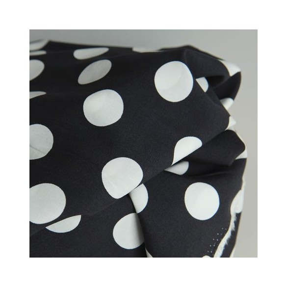 tissu popeline de viscose - pois night