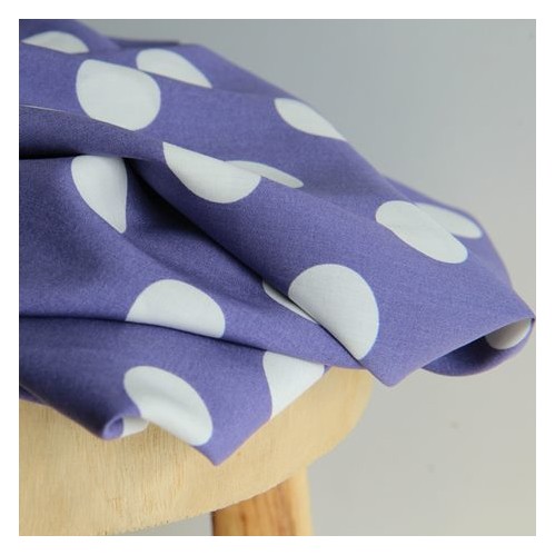 viscose à pois lilas et blanc - un chat sur un fil viscose à pois lilas et blanc - un chat sur un fil