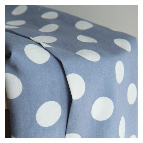 viscose à pois bleu ciel et blanc - un chat sur un fil viscose à pois bleu ciel et blanc - un chat sur un fil