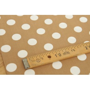 viscose imprimé pois - camel et blanc