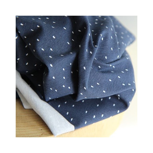 tissu jersey imprimé gouttes - bleu