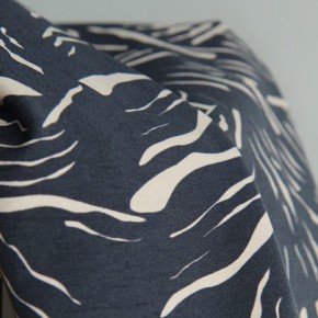 tissu bengaline zèbre - marine et beige