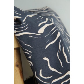 tissu zèbre marine et beige