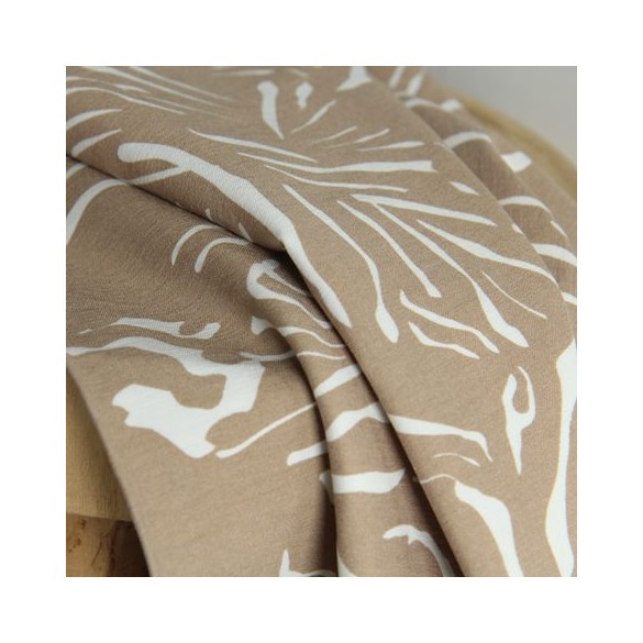 tissu bengaline zèbre - beige