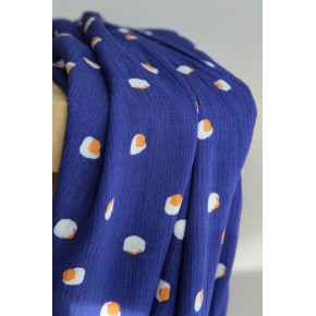 tissu bleu foncé à pois