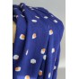 tissu bleu foncé à pois