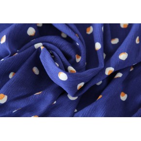 tissu crêpe de viscose - pois bleu