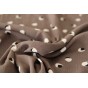 tissu crinkle taupe à pois blanc et noir