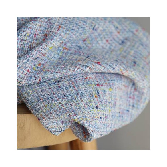Tweed bleu chiné - collection upcycling