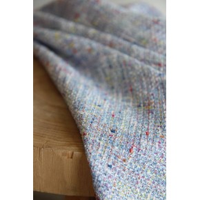 tissu en tweed bleu chiné - collection upcycling