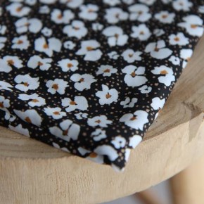 viscose fleurs - noir et ocre