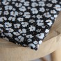 viscose fleurs - noir et ocre