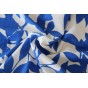 tissu viscose fleurs - bleu