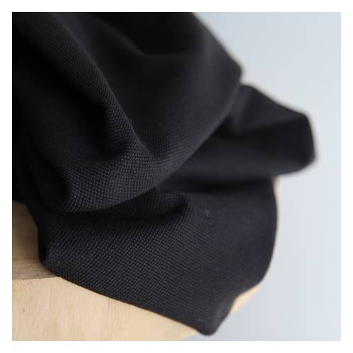 tissu maille piquée noir - un chat sur un fil tissu maille piquée noir - un chat sur un fil