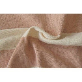 tissu rayé écru et rose - un chat sur un fil
