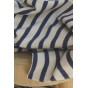 tissu marinière bleu et écru - un chat sur un fil