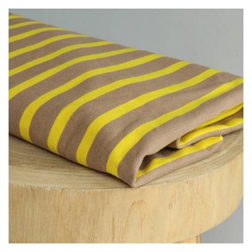 jersey marinière beige et jaune - un chat sur un fil jersey marinière beige et jaune - un chat sur un fil