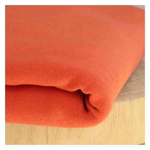 sweat coton orange tangerine - tissu upcyclé sweat coton orange tangerine - tissu upcyclé