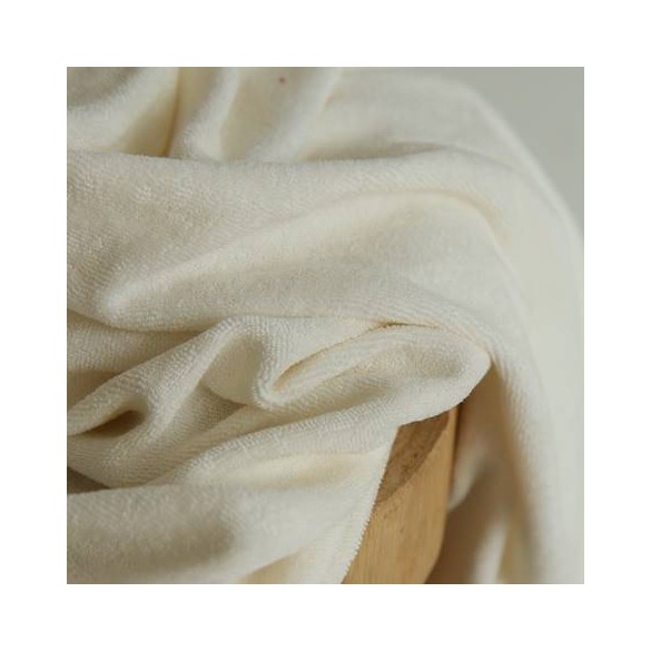 tissu éponge jersey écru - un chat sur un fil