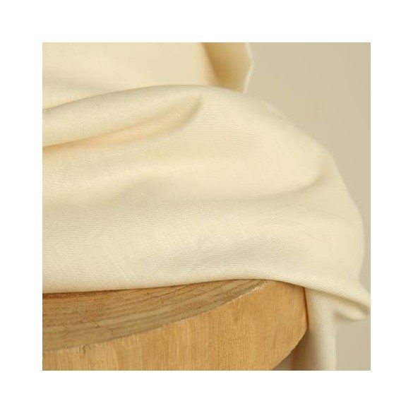 tissu coton et lin écru - un chat sur un fil