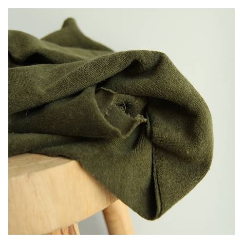 tissu éponge kaki - un chat sur un fil tissu éponge kaki - un chat sur un fil