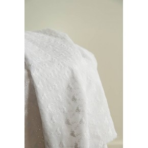 broderie anglaise blanche - fleurs