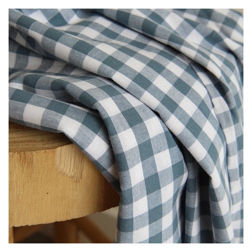 tissu en coton vichy - bleu et blanc tissu en coton vichy - bleu et blanc