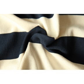 tissu large rayures - écru et marine