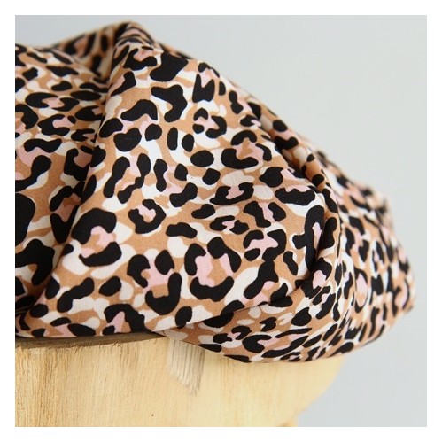 tissu viscose Léo rose - un chat sur un fil tissu viscose Léo rose - un chat sur un fil