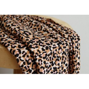 tissu fluide léopard rose - viscose