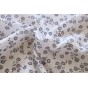 tissu en double gaze -  fleurs marine et blanc