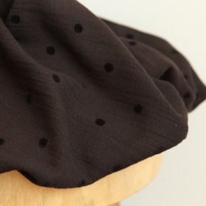 tissu en coton léger à pois - noir