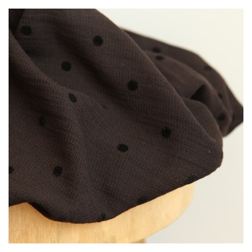 tissu en coton léger à pois - noir tissu en coton léger à pois - noir