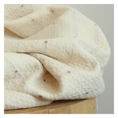Tissu jacquard pois cuivrés - fabriqué en france Tissu jacquard pois cuivrés - fabriqué en france