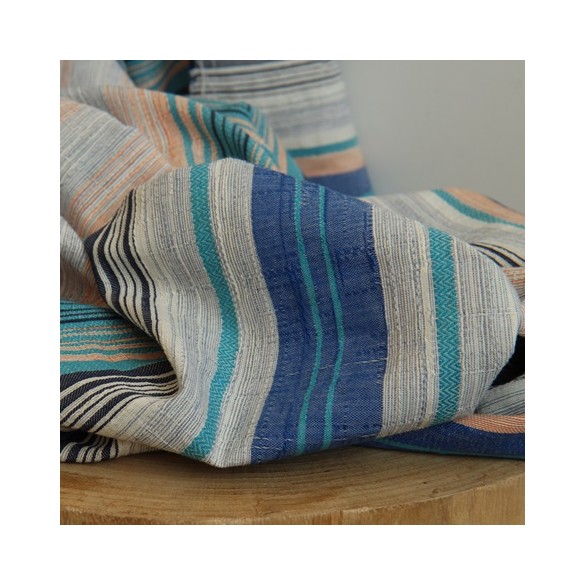 Tissu jacquard rayé - fabriqué en france