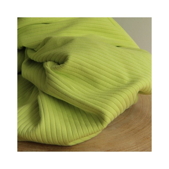 tissu jersey côtelé Lemon - un chat sur un fil