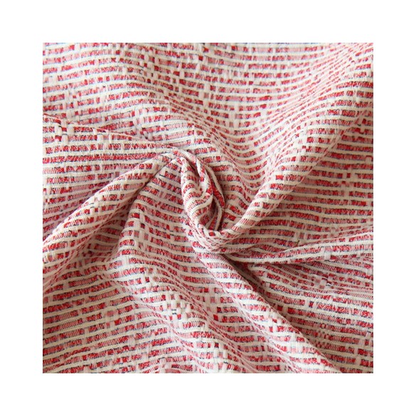 TISSU jacquard français - un chat sur un fil