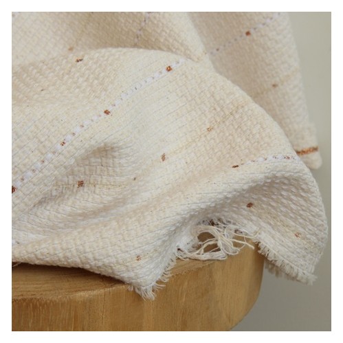 jacquard écru rayures et pois cuivrés jacquard écru rayures et pois cuivrés