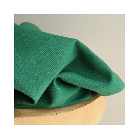 Tissu viscose et lin vert - un chat sur un fil